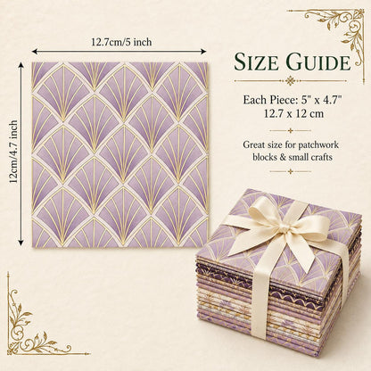 10Pc/Set Purple Series Stripe Leaves Spider Web Fat Quarter Fabric, Pre-Cut Square Fabric Assort, Fabric Set, Craft Fabric, Handmade DIY Patchwork Fabric,Home Quilting Sewing Fabric, Packaging Fabric, Scrapbooking Craft Hobbyist