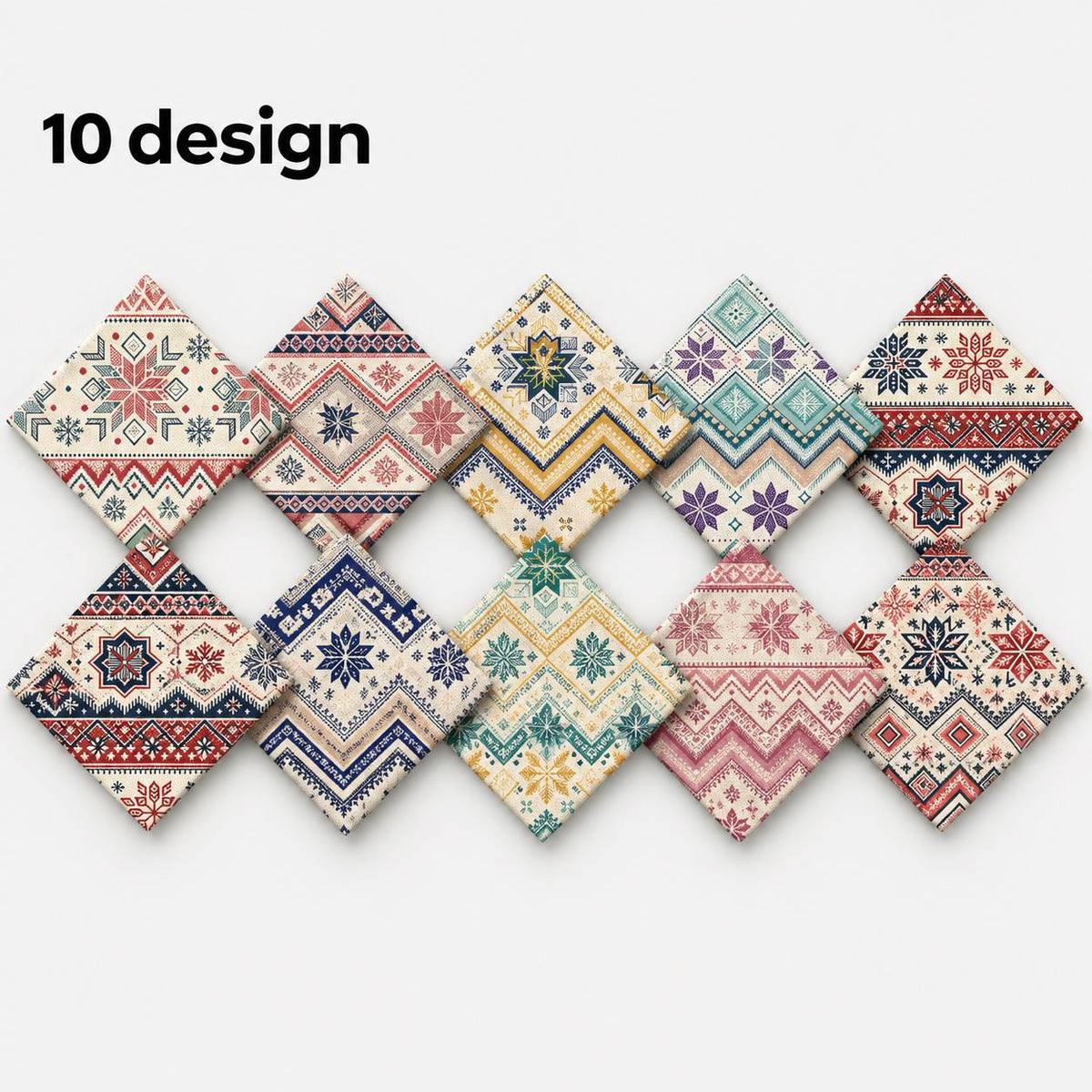 10Pc/Set Christmas Flower Stripe Series Fat Quarter Fabric, Pre-Cut Square Fabric Assort, Fabric Set, Craft Fabric, Handmade DIY Patchwork Fabric,Home Quilting Sewing Fabric, Packaging Fabric, Scrapbooking Craft Hobbyist