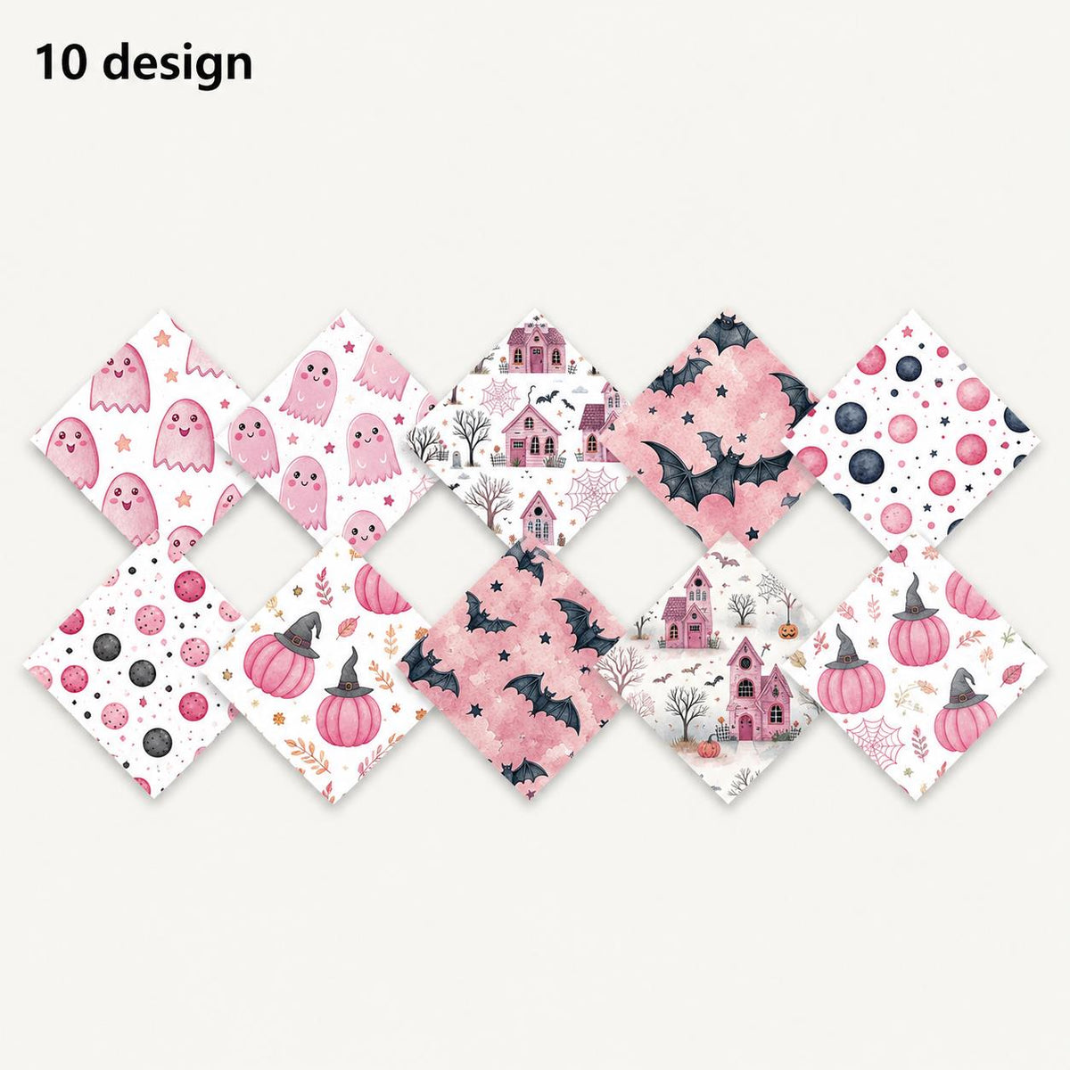 10Pc/Set Halloween Series Dot Star Pumpkin Bat Fat Quarter Fabric, Pre-Cut Square Fabric Assort, Fabric Set, Craft Fabric, Handmade DIY Patchwork Fabric,Home Quilting Sewing Fabric, Packaging Fabric, Scrapbooking Craft Hobbyist