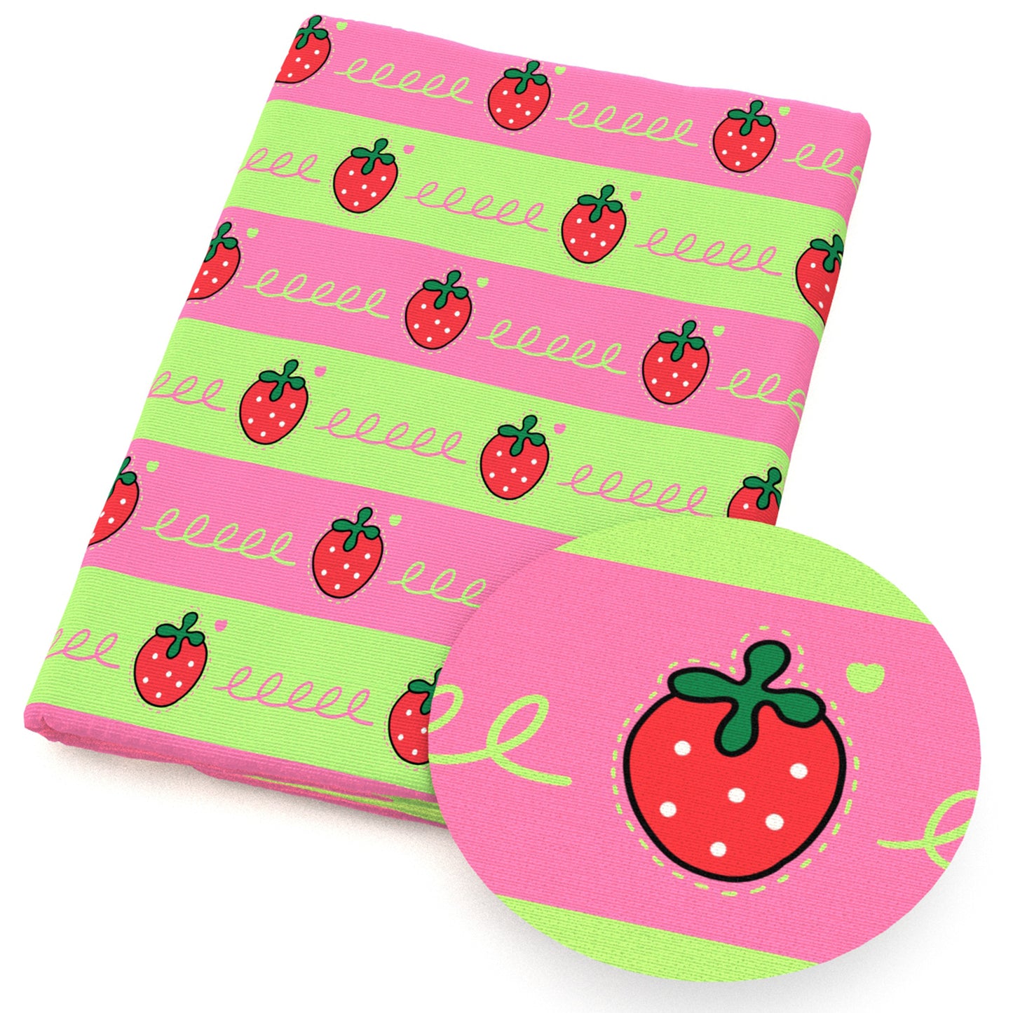 strawberry stripe pink series fabric
