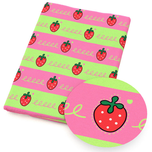 strawberry stripe pink series fabric