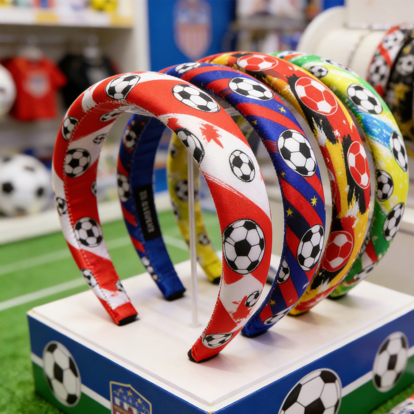world cup football series satin high cranial hairband