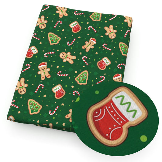 christmas day gingerbread man sock snowflakesnow fabric