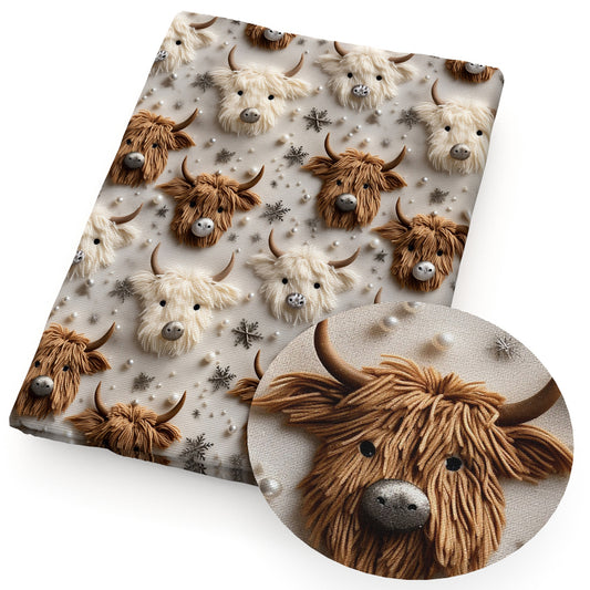 cow imitation embroidery series snowflakesnow fabric