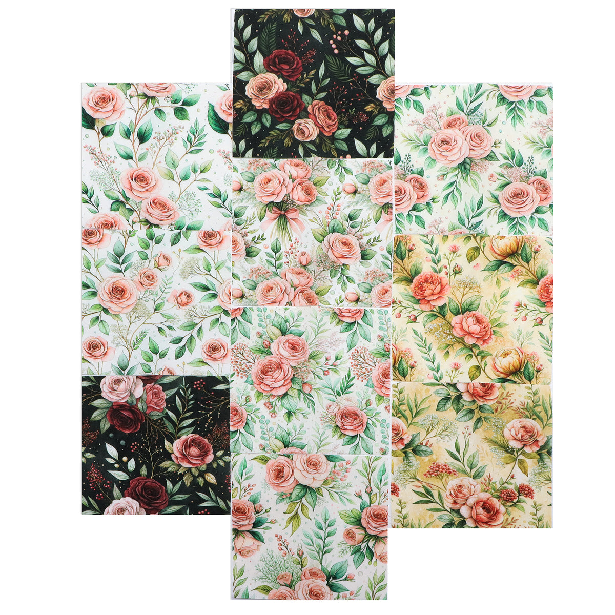 10Pc/Set Flower Series Fat Quarter Fabric, Pre-Cut Square Fabric Assort, Fabric Set, Craft Fabric, Handmade DIY Patchwork Fabric,Home Quilting Sewing Fabric, Packaging Fabric, Scrapbooking Craft Hobbyist