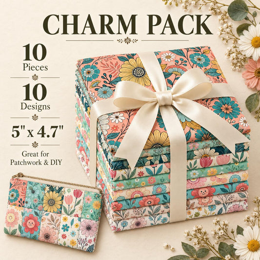 10Pc/Set Flower Series Fat Quarter Fabric, Pre-Cut Square Fabric Assort, Fabric Set, Craft Fabric, Handmade DIY Patchwork Fabric,Home Quilting Sewing Fabric, Packaging Fabric, Scrapbooking Craft Hobbyist