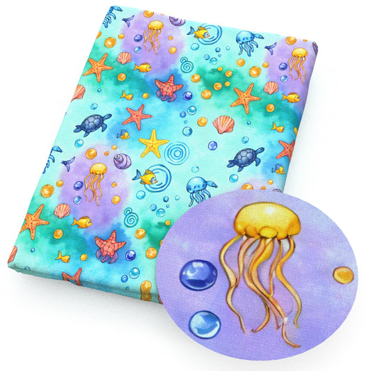 ocean series star starfish fish jellyfish shell fabric