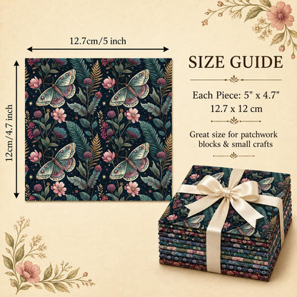 10Pc/Set Flower Butterfly Series Fat Quarter Fabric, Pre-Cut Square Fabric Assort, Fabric Set, Craft Fabric, Handmade DIY Patchwork Fabric,Home Quilting Sewing Fabric, Packaging Fabric, Scrapbooking Craft Hobbyist