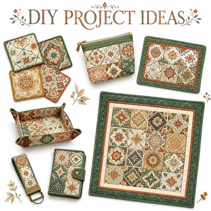 10pcs Charm Pack Set Geometric Floral Pattern 100% Polyester Patchwork in 10 Design Styles, Ready-to-Sew Without Cutting, Suitable For Patchwork Wallet Making Gift Giving Tote Bags Coasters DIY Craft Projects
