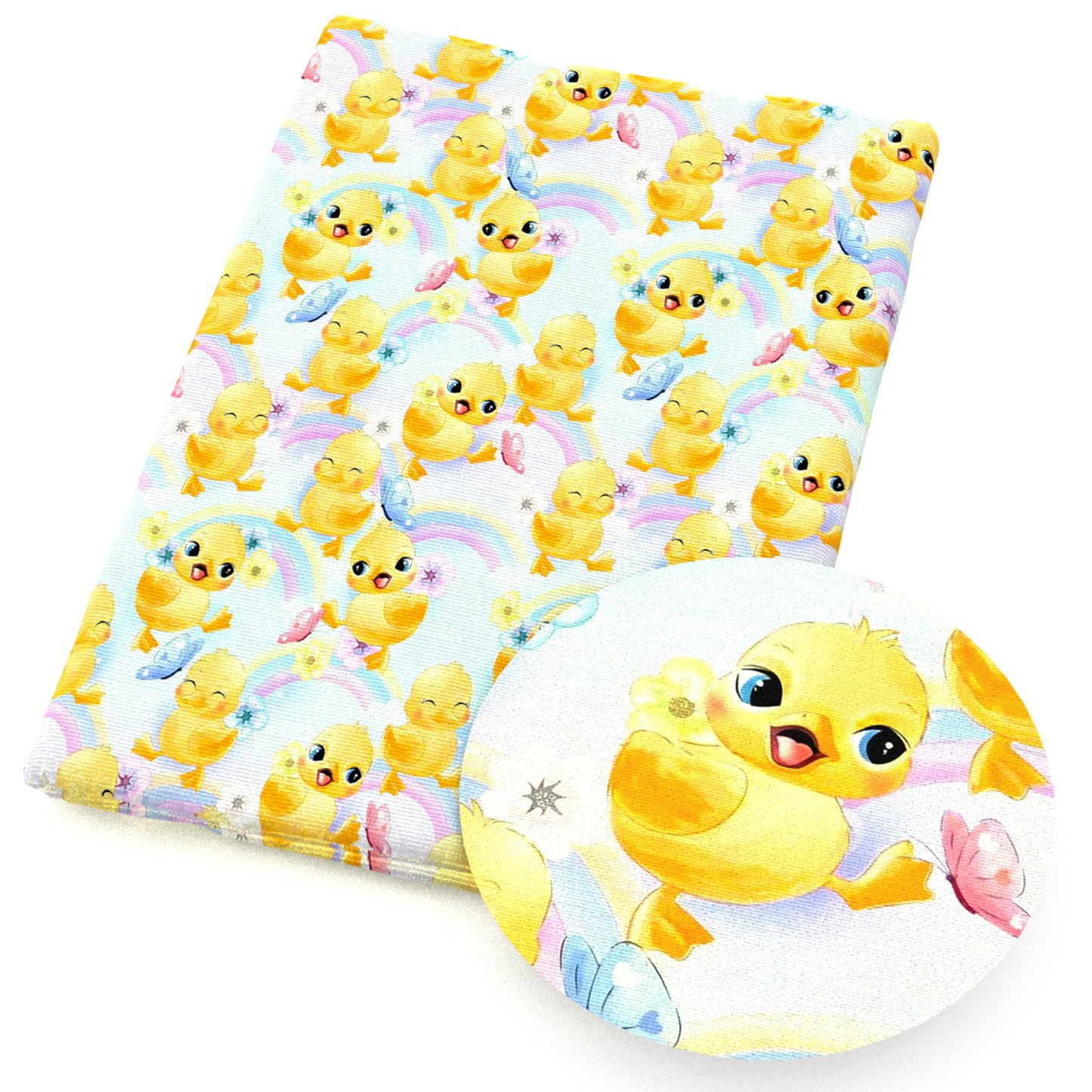 rainbow duck butterfly fabric