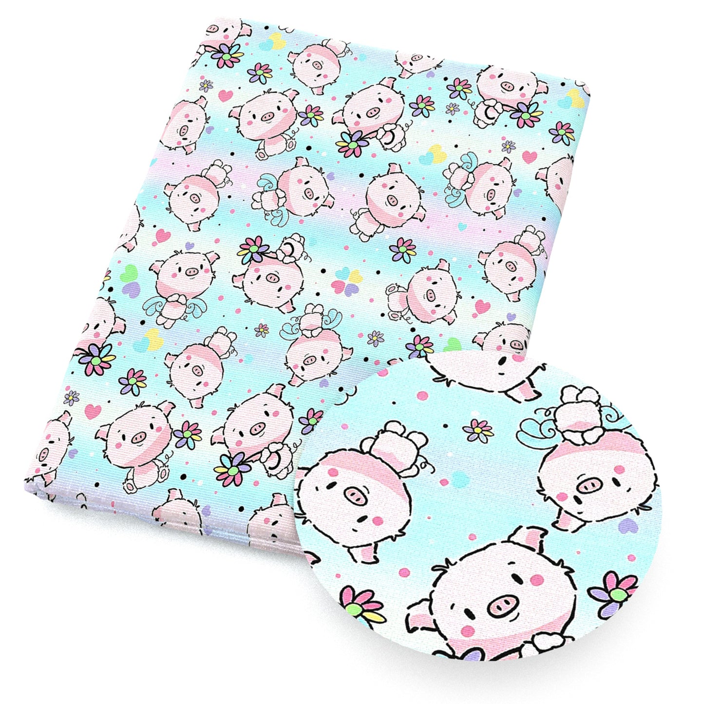 gradient color flowerfloral heart love fabric