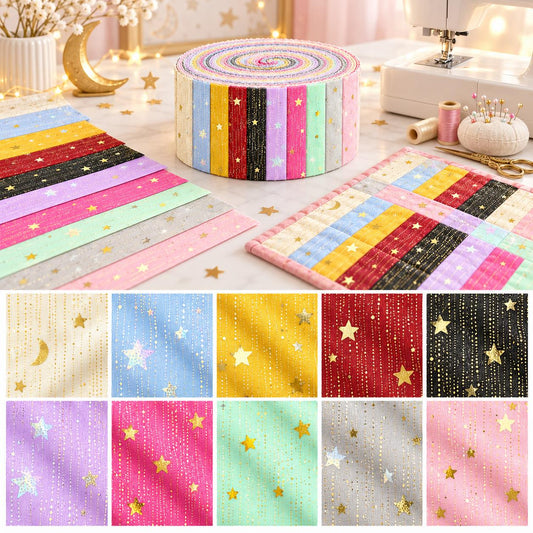 10pcs Vintage Butterfly Mesh Gauze Lace Series Jelly Roll Fabric Strips 2.5X19.7inch Pre-cut 100% Polyester for Patchwork Quilts, Table Runners, Placemats, Tote Bags, Storage Pouches, Makeup Bags, Coasters, Quilt Blocks & Binding Multi-color