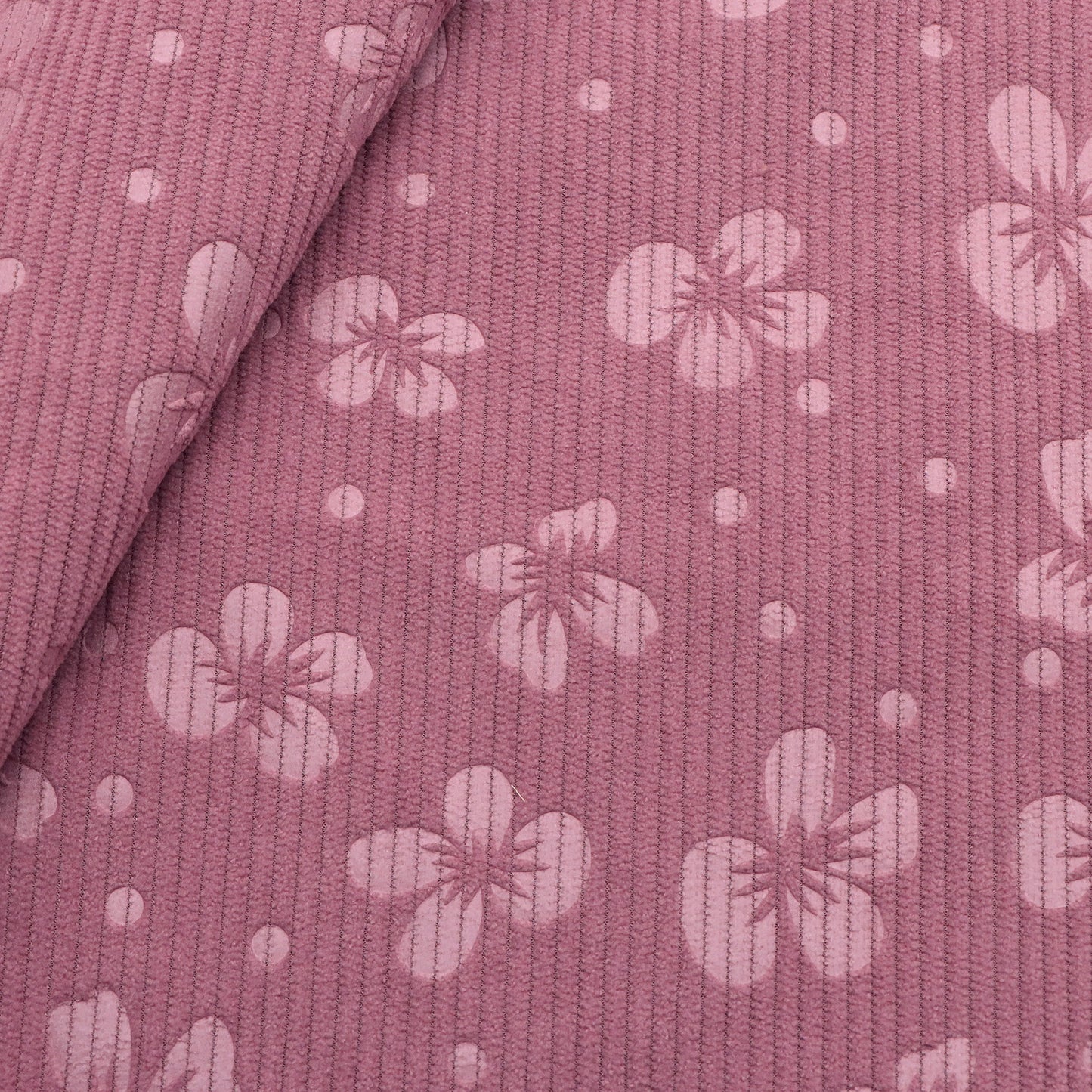 Flower Corduroy Polyester Velvet Fabric,19.68X59inch, Pre-Cut Quilting Material for DIY Wallet Crafts DIY Craft For Small Bags, Cushions, Wallets, Toys, Coin Purses Patchwork, Handmade Doll Breathable