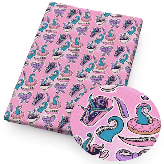 pink series halloween donuts fabric