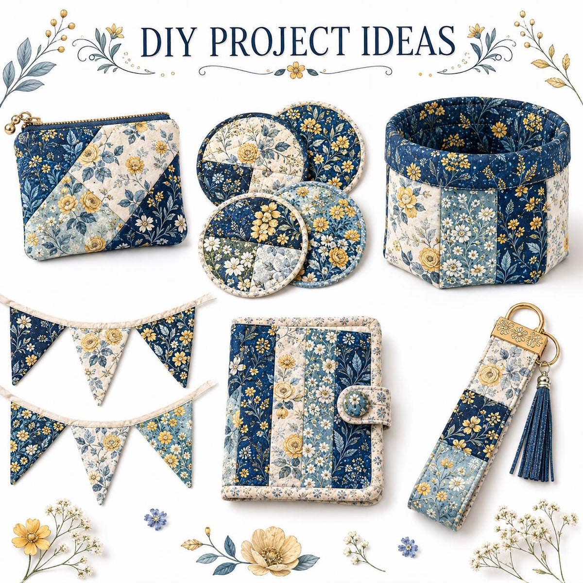 10Pc/Set Flower Series Fat Quarter Fabric, Pre-Cut Square Fabric Assort, Fabric Set, Craft Fabric, Handmade DIY Patchwork Fabric,Home Quilting Sewing Fabric, Packaging Fabric, Scrapbooking Craft Hobbyist
