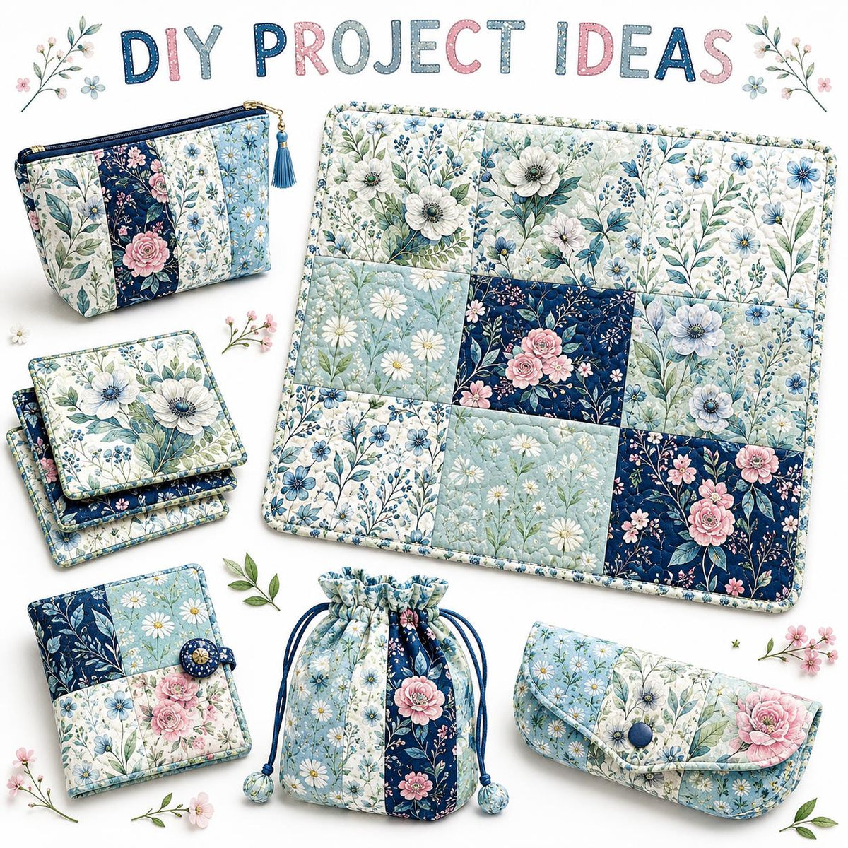 10Pc/Set Flower Series Fat Quarter Fabric, Pre-Cut Square Fabric Assort, Fabric Set, Craft Fabric, Handmade DIY Patchwork Fabric,Home Quilting Sewing Fabric, Packaging Fabric, Scrapbooking Craft Hobbyist
