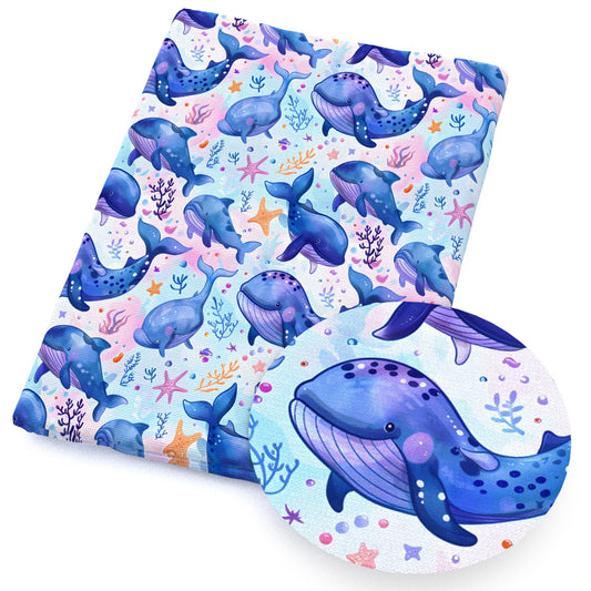 the whale seaweed star starfish ocean series fabric