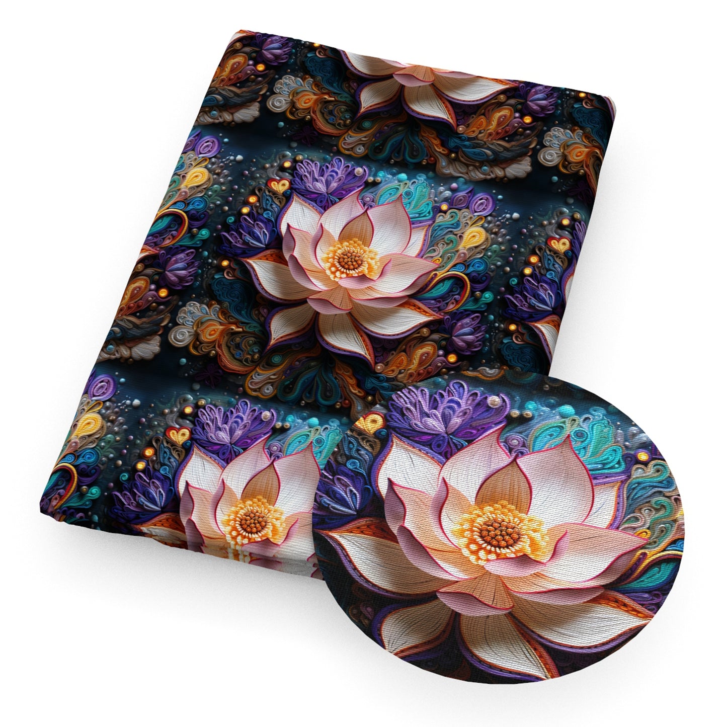 imitation embroidery series lotus flower fabric