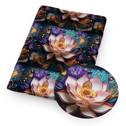 imitation embroidery series lotus flower fabric