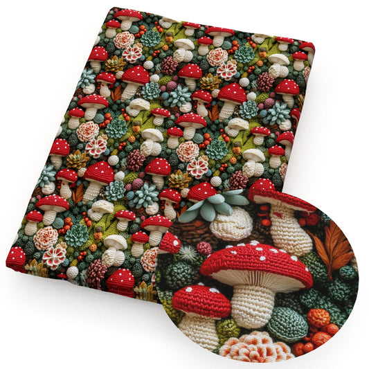 imitation embroidery series mushroom fabric