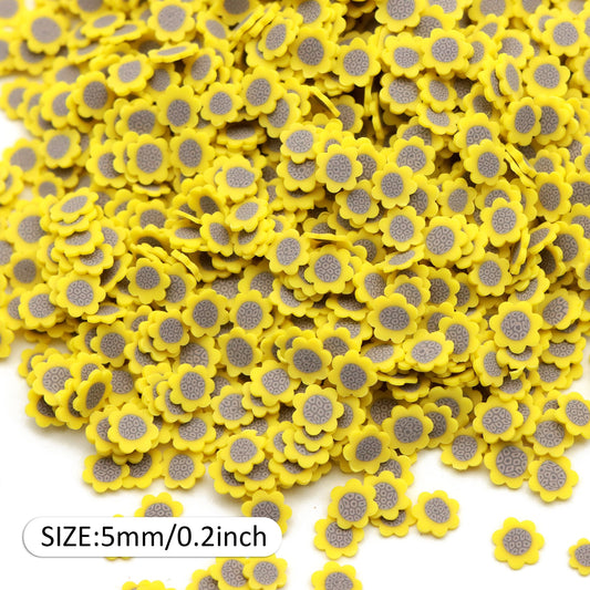 10g/pack Flowers Nail Art Polymer Clay Slices - Sunflower Shaped,Unscented - Slime Charms for Resin, Lip Gloss DIY, Nail Art & Crafts