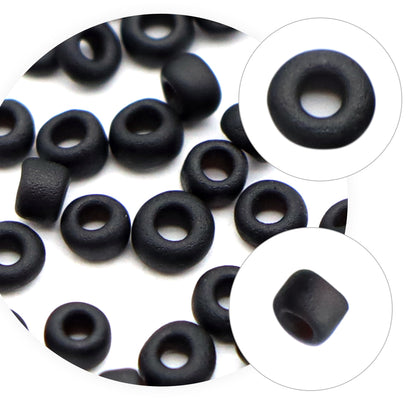 10g/pack Black Series 15/0 Miyuki Seed Beads Plain Solid Color Loose Spacer Acrylic Beads with Hole for Jewelry Making DIY Bracelet Necklace Chain Earrings Charm Bangle Decors Craft Accessories