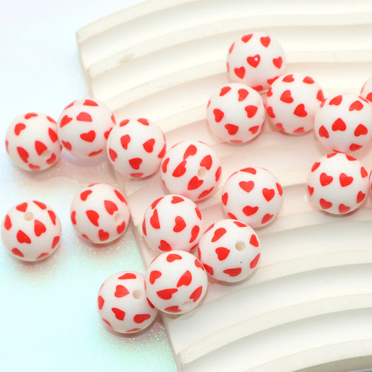 5pcs Heart Silicone Beads - Versatile DIY Crafting Set for Earrings, Necklaces, Keychains & More