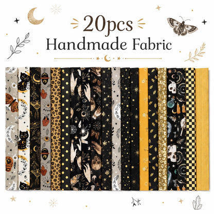 20pcs Skull Hand Black Series Jelly Roll Sliced Fabric Strips 2.5X19.7inch Delicate Printed Multi-Color 100% Polyester for DIY Handmade Patchwork, Table Runners, Placemats, Tote Bags, Storage Pouches, Makeup Bags, Coasters, Quilt Blocks & Binding Pre-cut