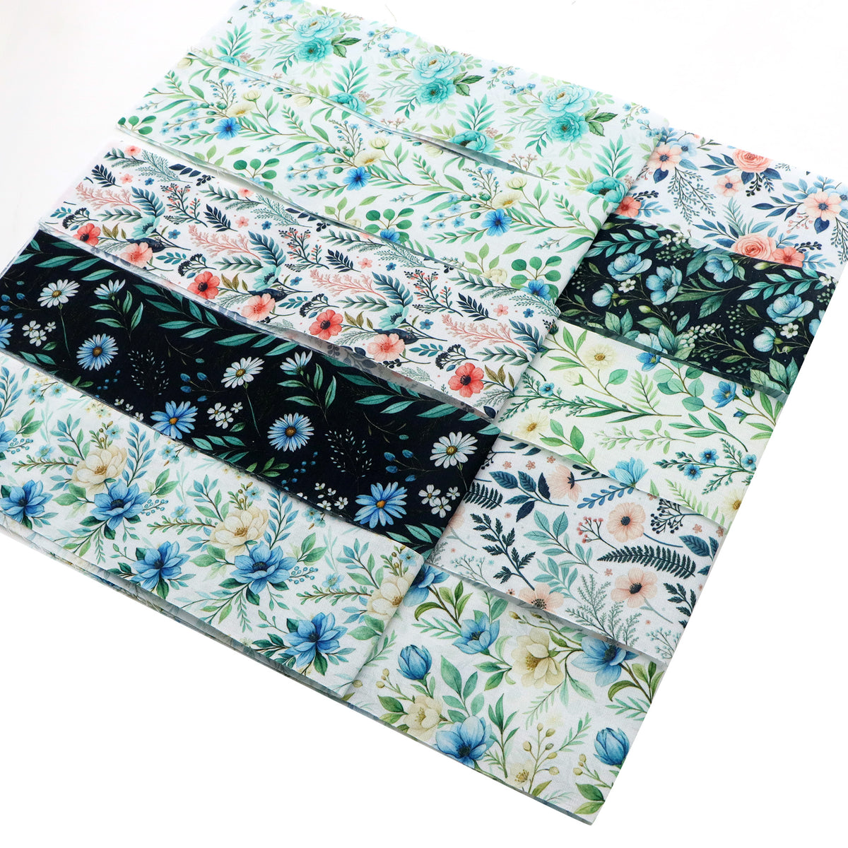 10pcs Vintage Floral Pattern Jelly Roll Fabric Strips 2.5X19.7inch Pre-Cut 100% Polyester For Patchwork Quilts, Table Runners, Placemats, Tote Bags, Storage Pouches, Makeup Bags, Coasters, Quilt Blocks & Binding