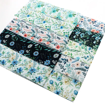10pcs Vintage Floral Pattern Jelly Roll Fabric Strips 2.5X19.7inch Pre-Cut 100% Polyester For Patchwork Quilts, Table Runners, Placemats, Tote Bags, Storage Pouches, Makeup Bags, Coasters, Quilt Blocks & Binding