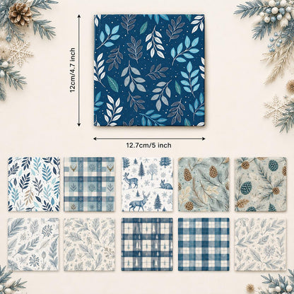 10Pc/Set Christmas Series Plaid Rabbit Deer Pinecones Christmas Tree Fat Quarter Fabric, Pre-Cut Square Fabric Assort, Fabric Set, Craft Fabric, Handmade DIY Patchwork Fabric,Home Quilting Sewing Fabric, Packaging Fabric, Scrapbooking Craft Hobbyist