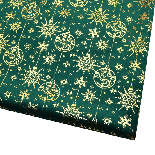 1pc Christmas Golden Hot Stamping Velvet Fabric - 59x19.68inch(150x50cm) 100%Polyester Material, High Density for DIY Crafts - Hand Wash Only Precut Fabric