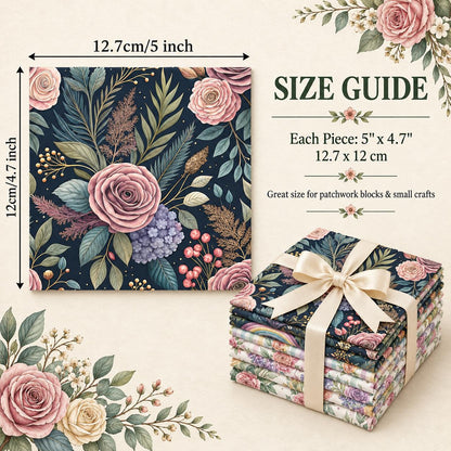 10Pc/Set Flower Plaid Series Fat Quarter Fabric, Pre-Cut Square Fabric Assort, Fabric Set, Craft Fabric, Handmade DIY Patchwork Fabric,Home Quilting Sewing Fabric, Packaging Fabric, Scrapbooking Craft Hobbyist
