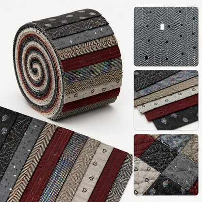 10pcs Vintage Plain Solid Pattern Jelly Roll Fabric Strips 2.5X19.7inch Pre-cut 100% Polyester for Patchwork Quilts, Table Runners, Placemats, Tote Bags, Storage Pouches, Makeup Bags, Coasters, Quilt Blocks & Binding Multi-color
