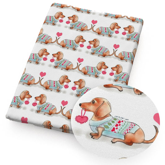 dog puppy heart love valentine's day fabric