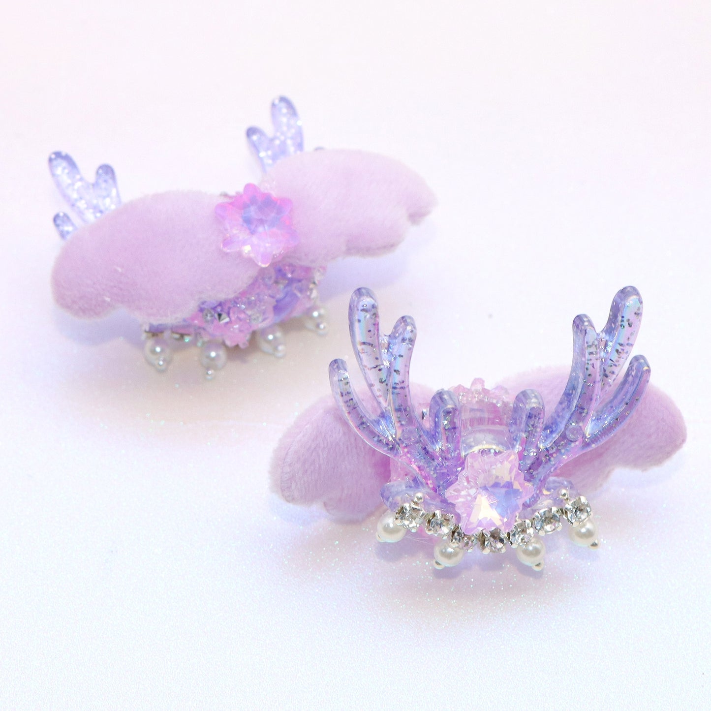 1Pc Faux Rhinestone Acrylic Beads Transparent Reindeer Shaped Angle Wings Solid Color Loose Spacer Beads with Hole for Jewelry Making DIY Bracelet Necklace Chain Earrings Charm Bangle Decors Craft Pen Supplies