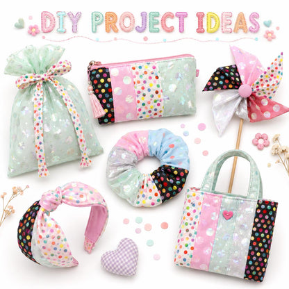 10Pc/Set, Making 10 Images 1pc Each, Each Size: 6.3*50cm Mesh Gauze Dot Series Sliced Fabric Set Style Combination, Polyester Jelly Roll Fabric Strips, Pre-Cut Quilting Squares, For Quilting DIY, Handicrafts And Sewing, Blankets, Rugs, Interior Decoration