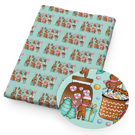 christmas tree gingerbread man fabric