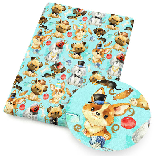dogpuppy bonesfish bonesdog bones yarn paint splatter football soccer sausage fabric