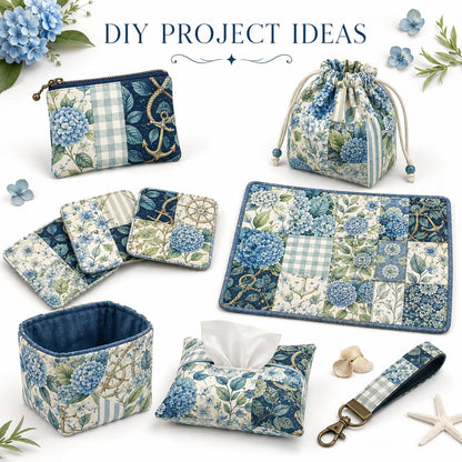 10pcs Charm Pack Set Floral Hydrangea Pattern Vintage Style Handmade DIY with Rich Color and Texture Elements 100% Polyester Patchwork in 10 Design Styles Suitable for Patchwork DIY Craft Projects DIY Wallet Making Gift Giving Bag Making Mother's Day Gift