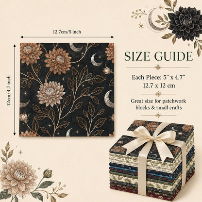 10Pc/Set Flower Cynara Series Vegetables Fat Quarter Fabric, Pre-Cut Square Fabric Assort, Fabric Set, Craft Fabric, Handmade DIY Patchwork Fabric,Home Quilting Sewing Fabric, Packaging Fabric, Scrapbooking Craft Hobbyist
