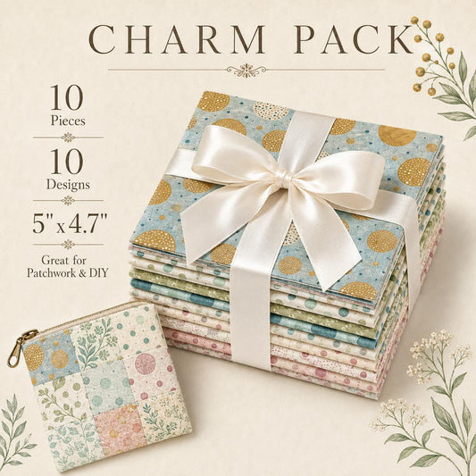 10pcs Charm Pack Set Floral Pattern 100% Polyester Patchwork in 10 Design Styles, Ready-to-Sew Without Cutting, Suitable For Patchwork Wallet Making Gift Giving Tote Bags Coasters DIY Craft Projects For Mother's Gift