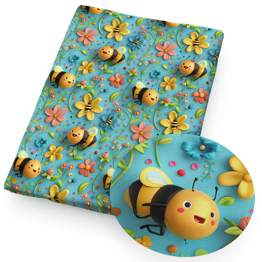 flowerfloral bee fabric