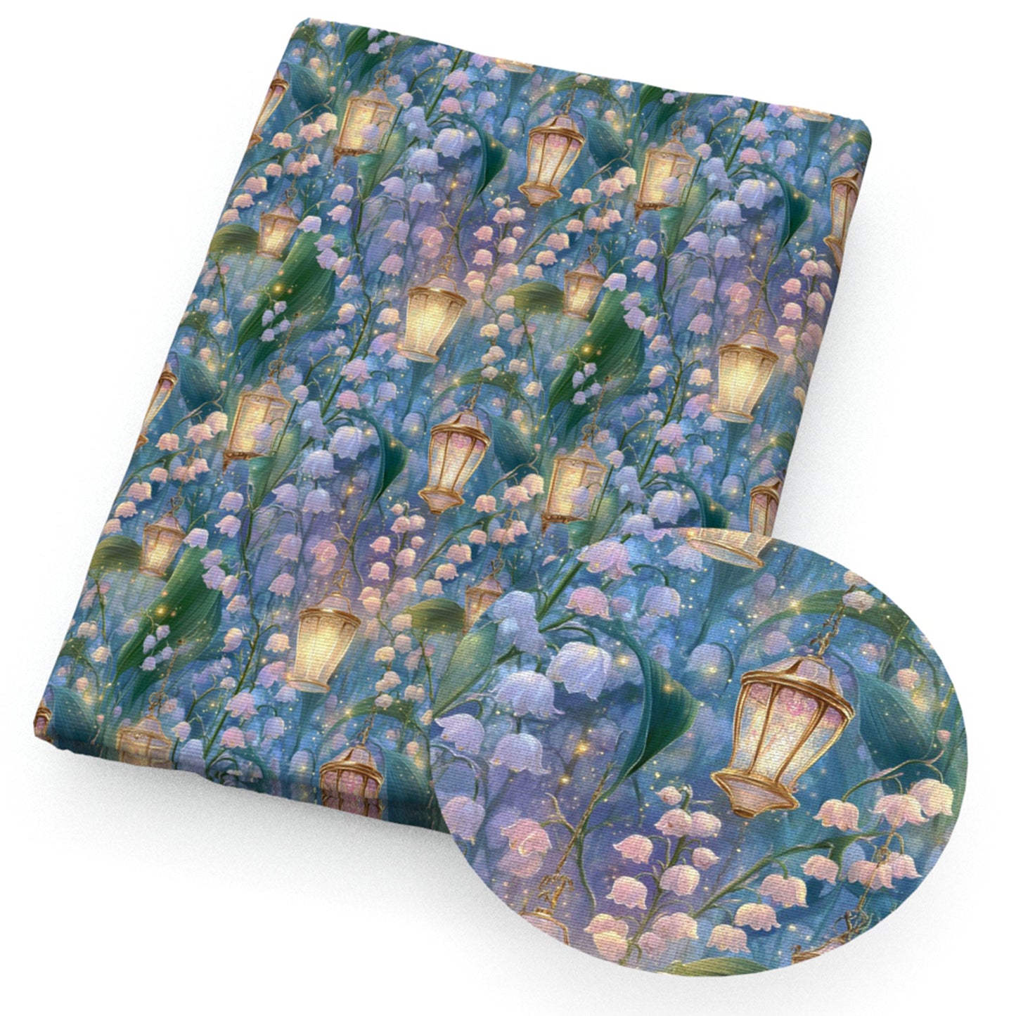 lantern light lily of the valley flowerfloral fabric