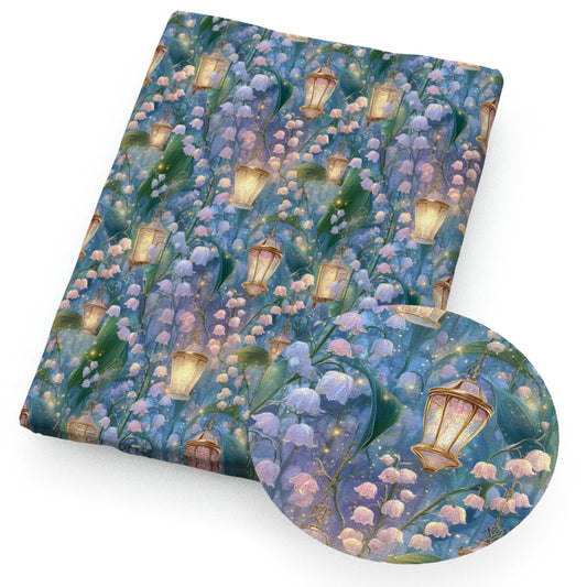 lantern light lily of the valley flowerfloral fabric