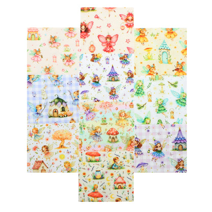 10pcs Charm Pack Set Rabbit Bird Vintage Style Pattern Handmade DIY with Rich Color and Texture Elements 100% Polyester Patchwork in 10 Design Styles Suitable for Patchwork DIY Craft Projects DIY Wallet Making Gift Giving Bag Making Mother's Day Gift