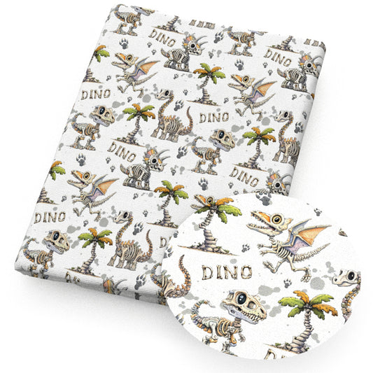 dinosaurs dino leaf leaves tree letters alphabet footprint paw fabric