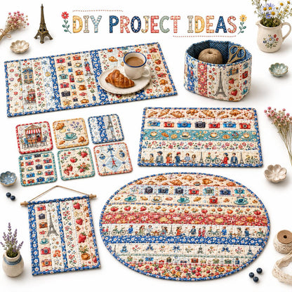 10pcs Camera Bread Jelly Roll Fabric Strips 2.5X19.7inch Pre-Cut 100% Polyester For Patchwork Quilts, Table Runners, Placemats, Tote Bags, Storage Pouches, Makeup Bags, Coasters, Quilt Blocks & Binding