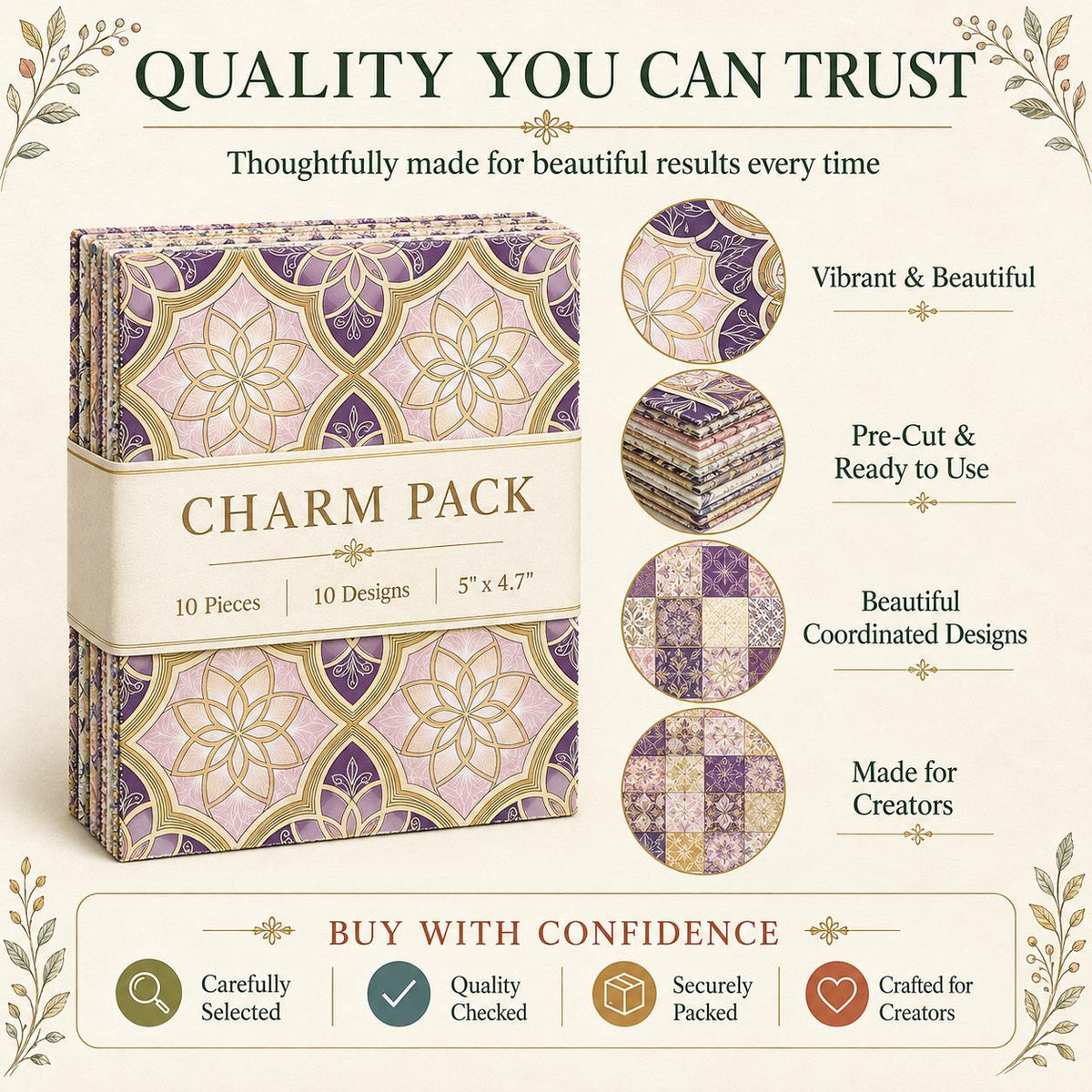 10Pc/Set Flower Purple Series Leaves Fat Quarter Fabric, Pre-Cut Square Fabric Assort, Fabric Set, Craft Fabric, Handmade DIY Patchwork Fabric,Home Quilting Sewing Fabric, Packaging Fabric, Scrapbooking Craft Hobbyist