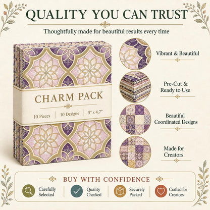 10Pc/Set Flower Purple Series Leaves Fat Quarter Fabric, Pre-Cut Square Fabric Assort, Fabric Set, Craft Fabric, Handmade DIY Patchwork Fabric,Home Quilting Sewing Fabric, Packaging Fabric, Scrapbooking Craft Hobbyist